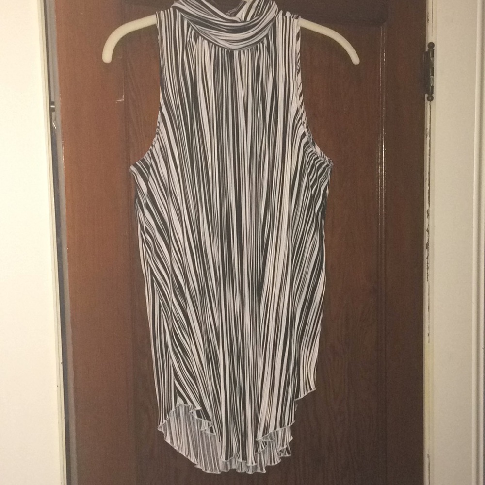 Striped High Neck Tank